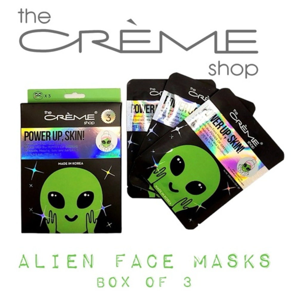 The Creme Shop Power Up, Skin! Animated Alien novelty Face Masks Power of Greens